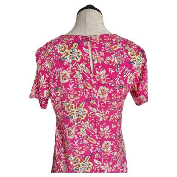Rose & Olive Pink Floral Blouse Short Sleeve Size XS - Picture 5 of 15